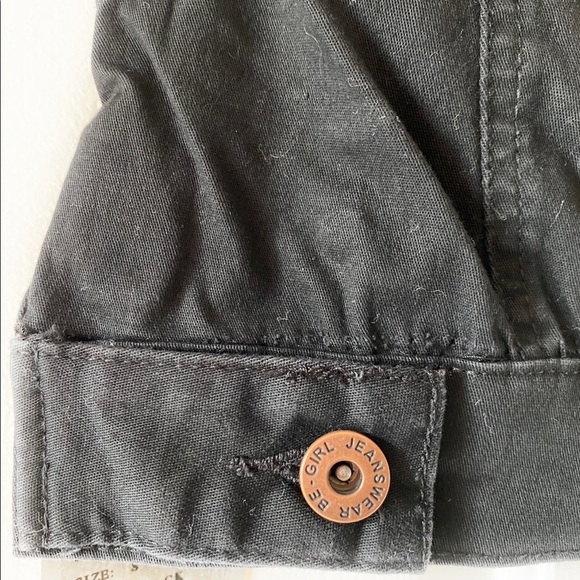 Be Girl Women Juniors Black Rhinestone Crochet Denim Crop Shirt Vest Stretch M L - Picture 5 of 11